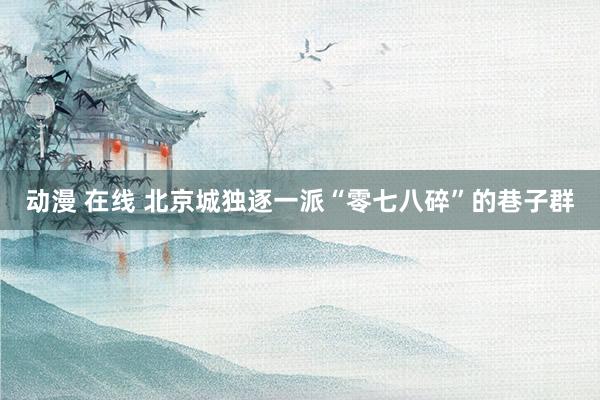 动漫 在线 北京城独逐一派“零七八碎”的巷子群